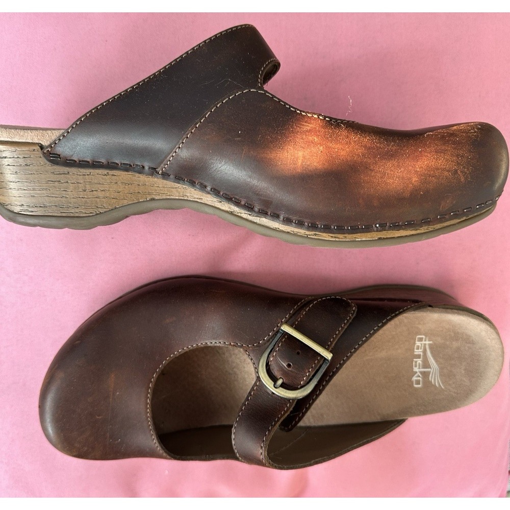 Dansko Dark Brown Leather Clogs